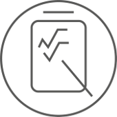 szary rysunek ekranu z wykresem wpisany w okrąg